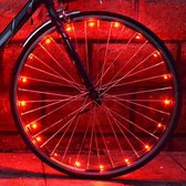 GS Fietswielverlichting / wiel verlichting fiets 1,5 meter - 15 LED - rood