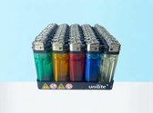 50 STUKS Aanstekers - Origineel merk Unilite - doorzichtig neon kleur wegwerp aanstekers- High Quality Lighters