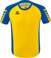 Erima Six Wings Shirt Korte Mouw Kinderen - Geel / New Royal | Maat: 164