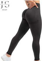 June Spring Sportlegging - Maat M/Medium - Kleur: Zwart - Sportbroek voor Vrouwen - Accentueert de Billen - High-Waist - Dames Sportlegging - Fitness Legging - Yogapants - Hoge Kwaliteit Sportlegging
