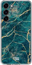 HappyCase Hoesje met leuke Aqua Marmer Print Geschikt voor Samsung Galaxy S24 | Flexibel TPU | Stijlvolle Back Cover
