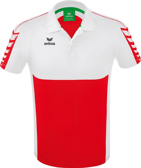 ERIMA Six Wings Polo Rood-Wit Maat M