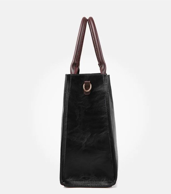 N3 Collecties Sac à main pour femme Sac à bandoulière en cuir PU Sac à main pour femme Zwart