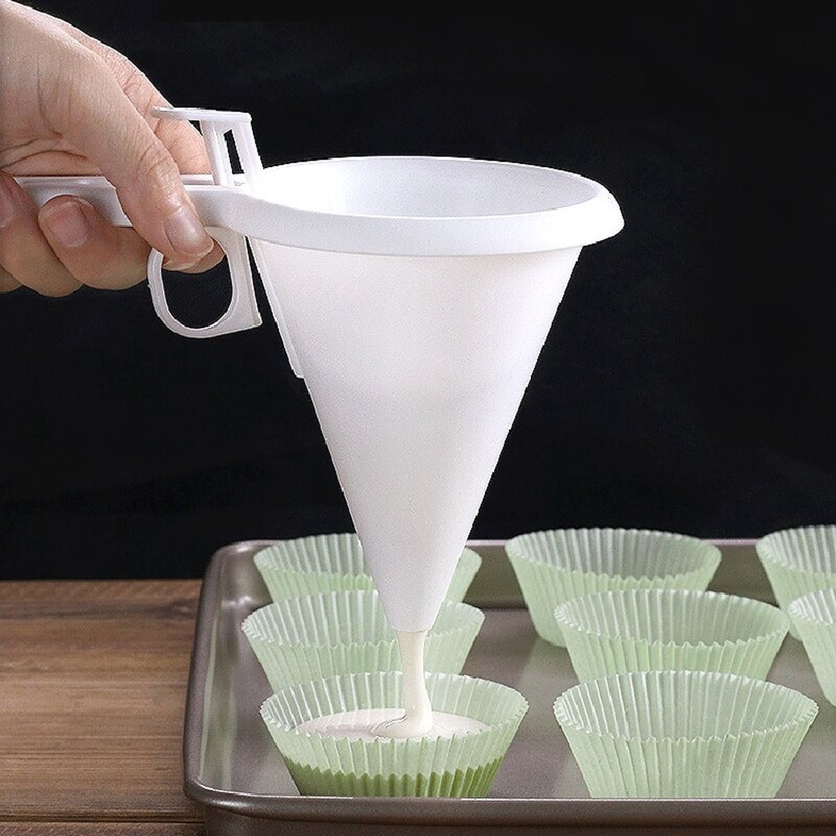 Narimano® Trechter Cake Pitcher Zoetwaren Dispenser - Trechter Pitcher Cupcake Filler Trechter Cake Meel Crème Bakken Trechter Witte Boter Tool.