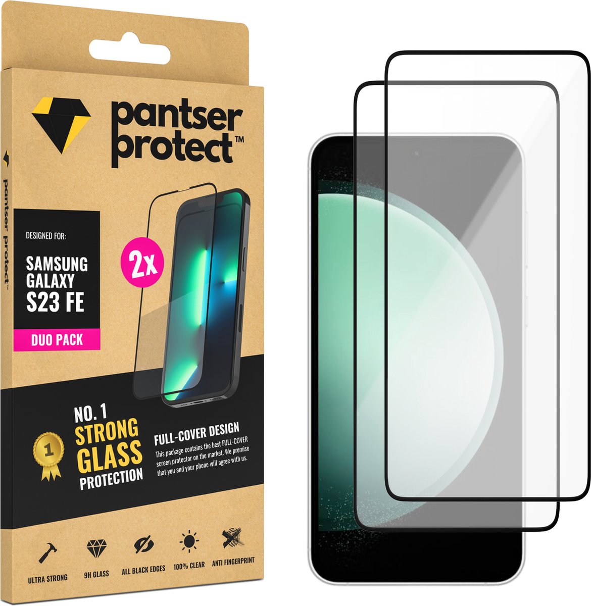DUO-PACK - 2x Pantser Protect™ Glass Screenprotector Geschikt voor Samsung Galaxy S23 FE - Case Friendly - Premium Pantserglas - Glazen Screen Protector