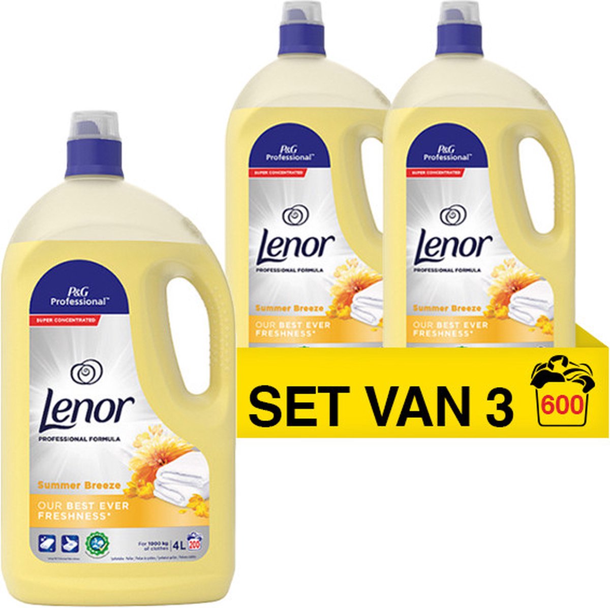 Goedkoopste Lenor wasverzachter - Zomerse Bries - 3 x 4 Liter