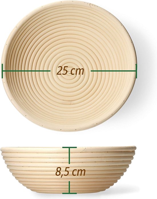Rijsmandje Riet Rond 24cm - Perfect voor Brooddeeg