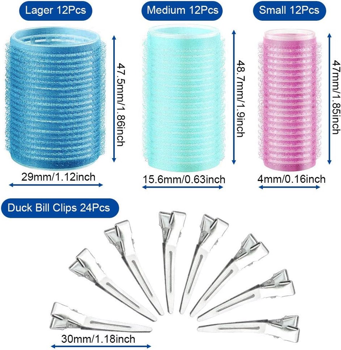 haarrollen - Sponge, curlers,foam rubber curlers, krulspelden van schuimrubber,36 STKS