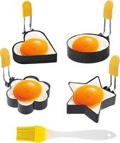 4 stuks gebakken eiervorm eierring eierring eierringen omeletvorm roestvrij staal voor pannenkoeken pannenkoekvorm en omeletten