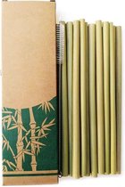 Duurzame bamboe rietjes, herbruikbaar  - 10 stuks + schoonmaakborsteltje