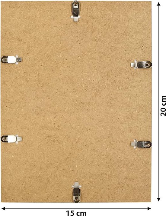 CLAMARO 'N°1' Frameloze Picture Frame Clip Frame 5 Stk. 14,8x21 cm (A5) | Moderne beeldhouder voor stijlvolle galerijpresentaties met wit gelamineerde MDF-houten achterwand en acrylglasplaat