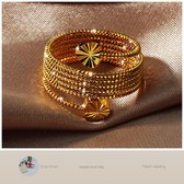 Takish Yellow Gold Color Filled Extensible Ring voor Vrouwen