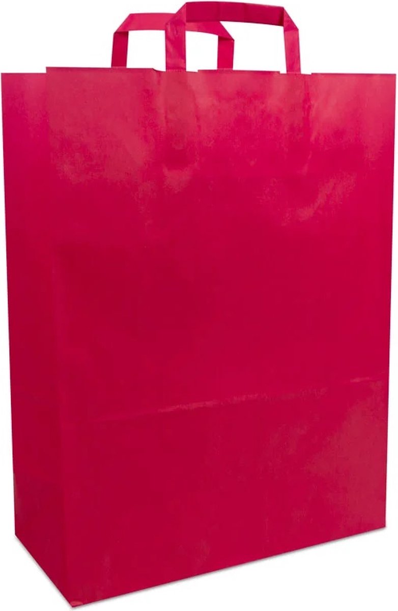 Cadeautasjes met platte handgreep, budget tassen roze, 32x17x44cm (250 stuks)