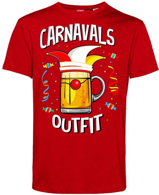 T-shirt Carnavals Outfit | Carnavalskleding heren | Carnaval Kostuum | Foute Party | Rood | maat 5XL