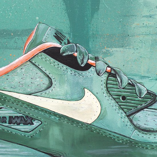 Imprimé sneaker vert 71x51 cm *encadré et signé