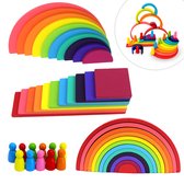 EverGoods Rainbow Jouets – Jouets Montessori – Jouets Éducatif – Jouets sensoriels – Arc-en-ciel – Houten Speelgoed - Blocs en bois