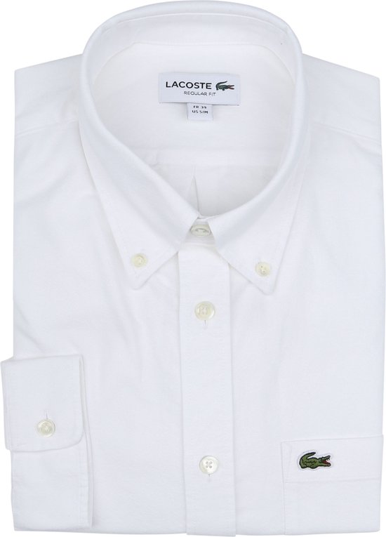 Lacoste - Oxford Overhemd Wit - Heren - Maat 41 - Regular-fit