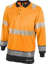 Beeswift HiVis Longsleeve Polo Shirt - Oranje/Zwart - Maat XXL