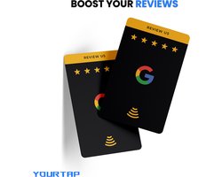 YourTap NFC Google Review Kaart 2 Stuks Zwart