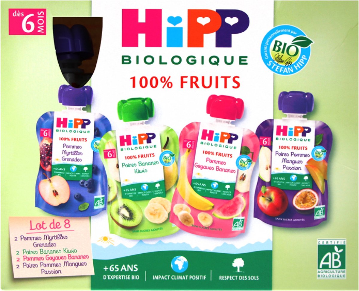 Goedkoopste HiPP 100 Fruit van 6 Maanden Biologische 8 Kalebassen