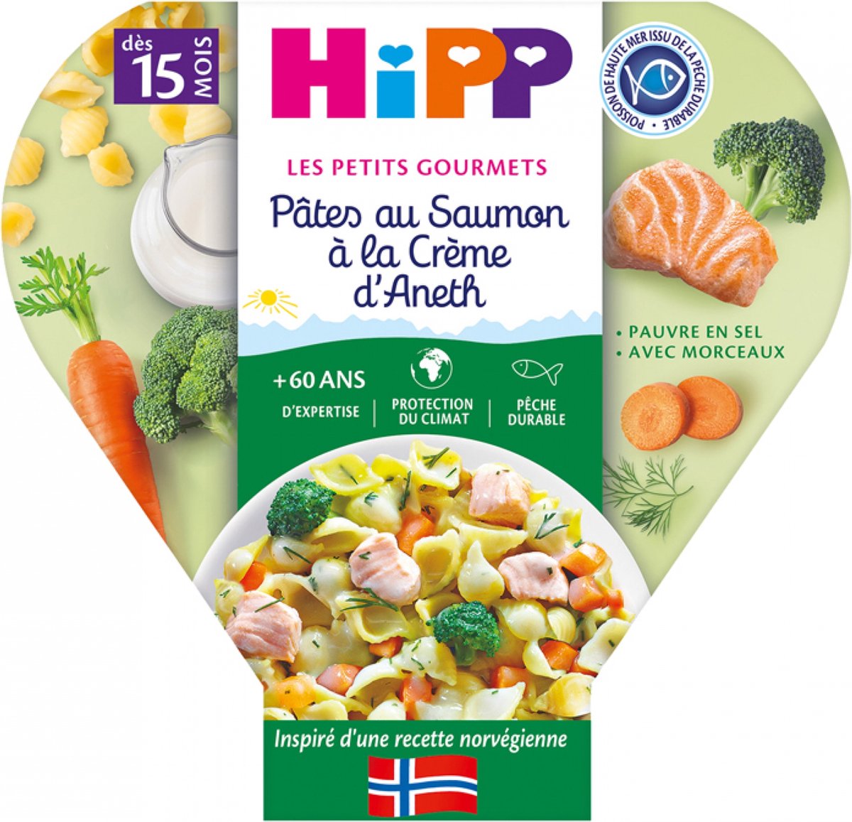 Goedkoopste HiPP Les Petits Gourmets Zalmpasta met Dillecrème van 15 Maanden 250 g