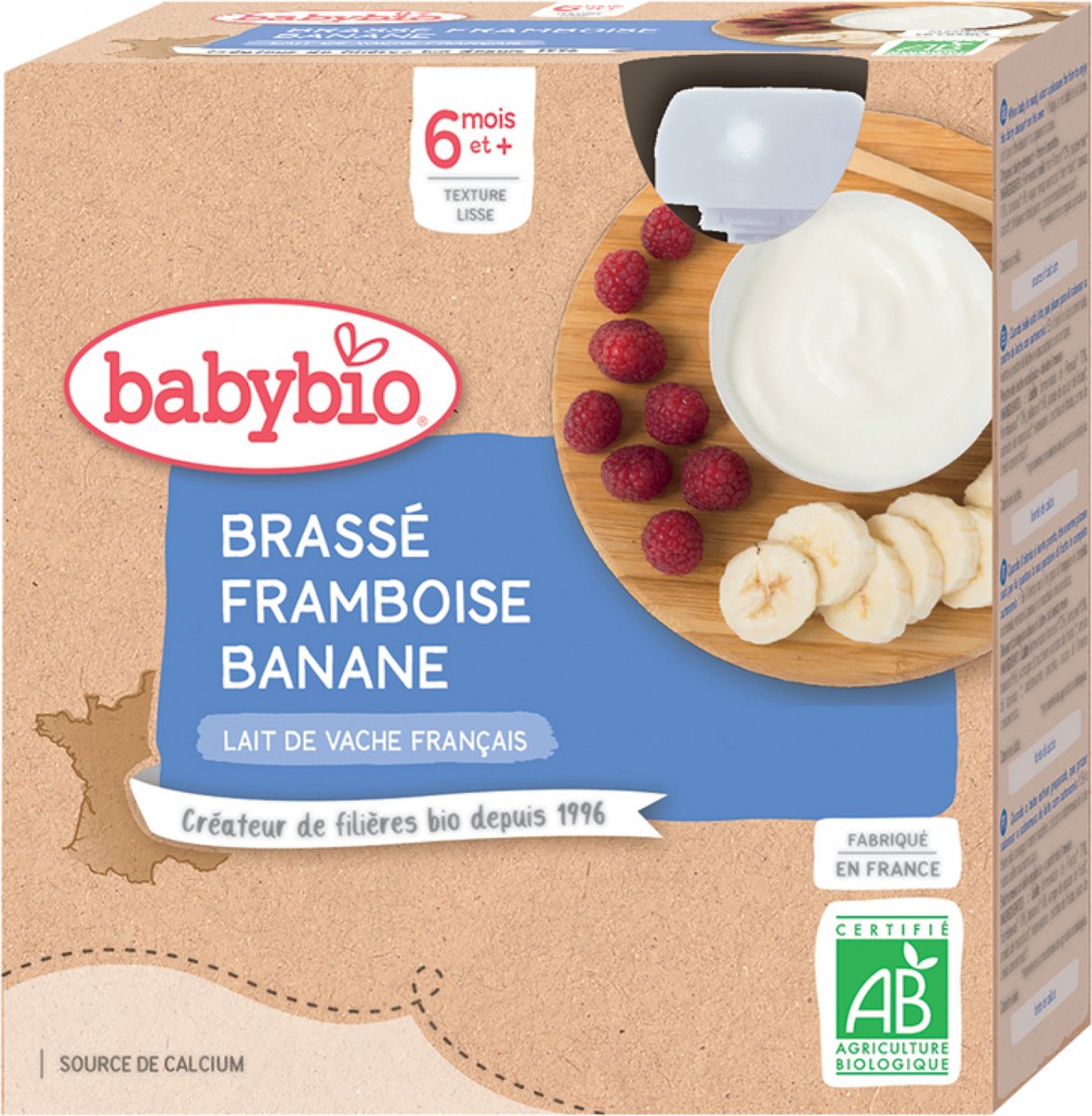 Goedkoopste Babybio Organic Raspberry Banana Brew 6 Maanden en Ouder 4 x 85 g Flesjes