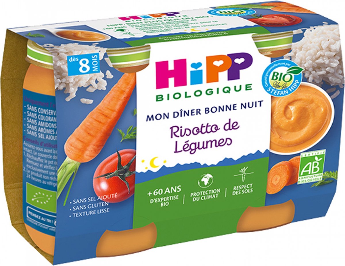 Goedkoopste HiPP My Good Night Supper Groentenrisotto van 8 Maanden Biologisch 2 Potjes