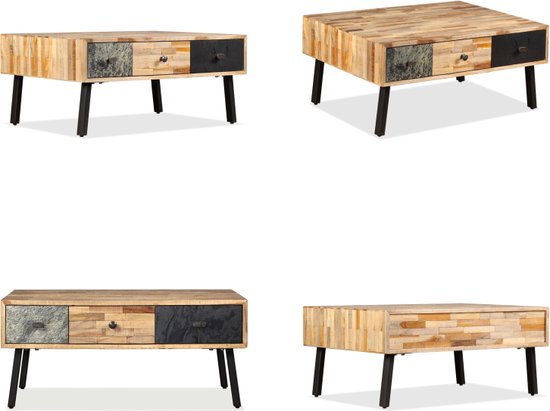 Salontafel 60x60x40 cm massief gerecycled hout kopen