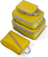 Compressie Kofferorganizer Packing Cubes Packing Cubes Lichtgewicht bagage-opbergzakken Kledingzakken Packing Cubes Packing Bags (geel, 4 stuks, dun)
