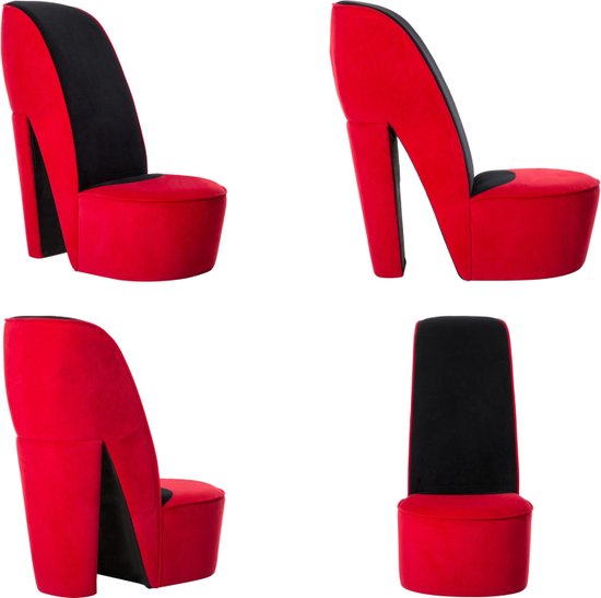 vidaXL Hakstoel fluweel rood - Hakstoel - Hakstoelen - Pumpstoel - Pumpstoelen