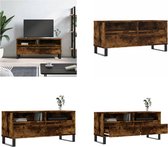 vidaXL Tv-meubel 100x34-5x44-5 cm bewerkt hout gerookt eikenkleurig - Tv-meubel - Tv-meubels - Tv-kast - Tv-meubel