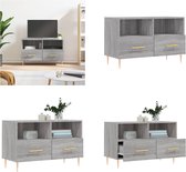 vidaXL Tv-meubel 80x36x50 cm bewerkt hout grijs sonoma eikenkleurig - Tv-meubel - Tv-meubelen - Tv Kast - Opbergkast