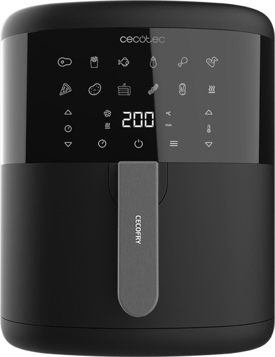 Cecotec Friteuse zonder olie 6 l heteluchtfriteuse Cecofry Bombastik 6000. 1700 W PerfectCook-technologie temperatuur- en tijdre