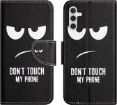 Coverup Book Case - Geschikt voor Samsung Galaxy S24 Hoesje - Don't Touch