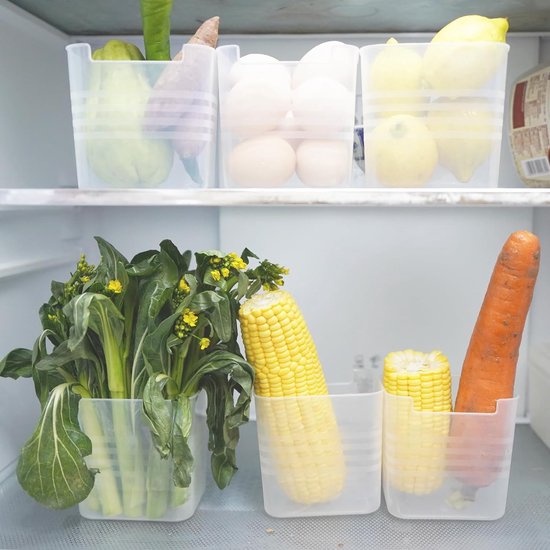 2 Pack Koelkast Organizer Bins Trek lades uit, Clear Stapelbare Koelkast Lade Organizer met handvat, Koelkast Schuifbakken Organisatie met Laden voor Keuken, Vriezer, Kast, Pantry