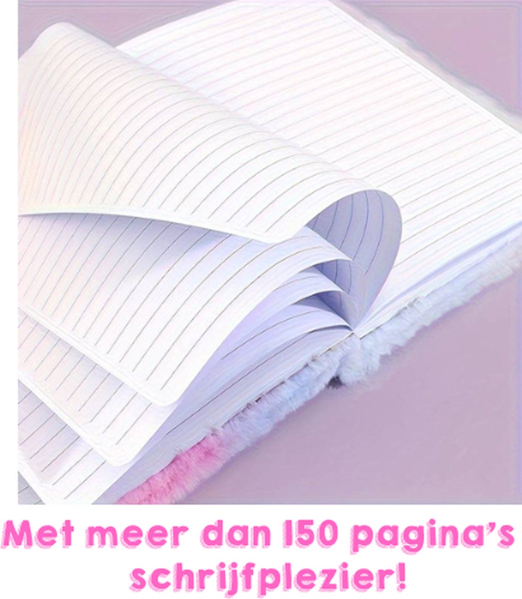 homicozy Dagboek voor meisjes, set met slot, geheime pluche notitieboek, 160 gelinieerde pagina's, A5, privédagboek, kinderen, met pen, dagboek, cadeaus om te schrijven en tekenen
