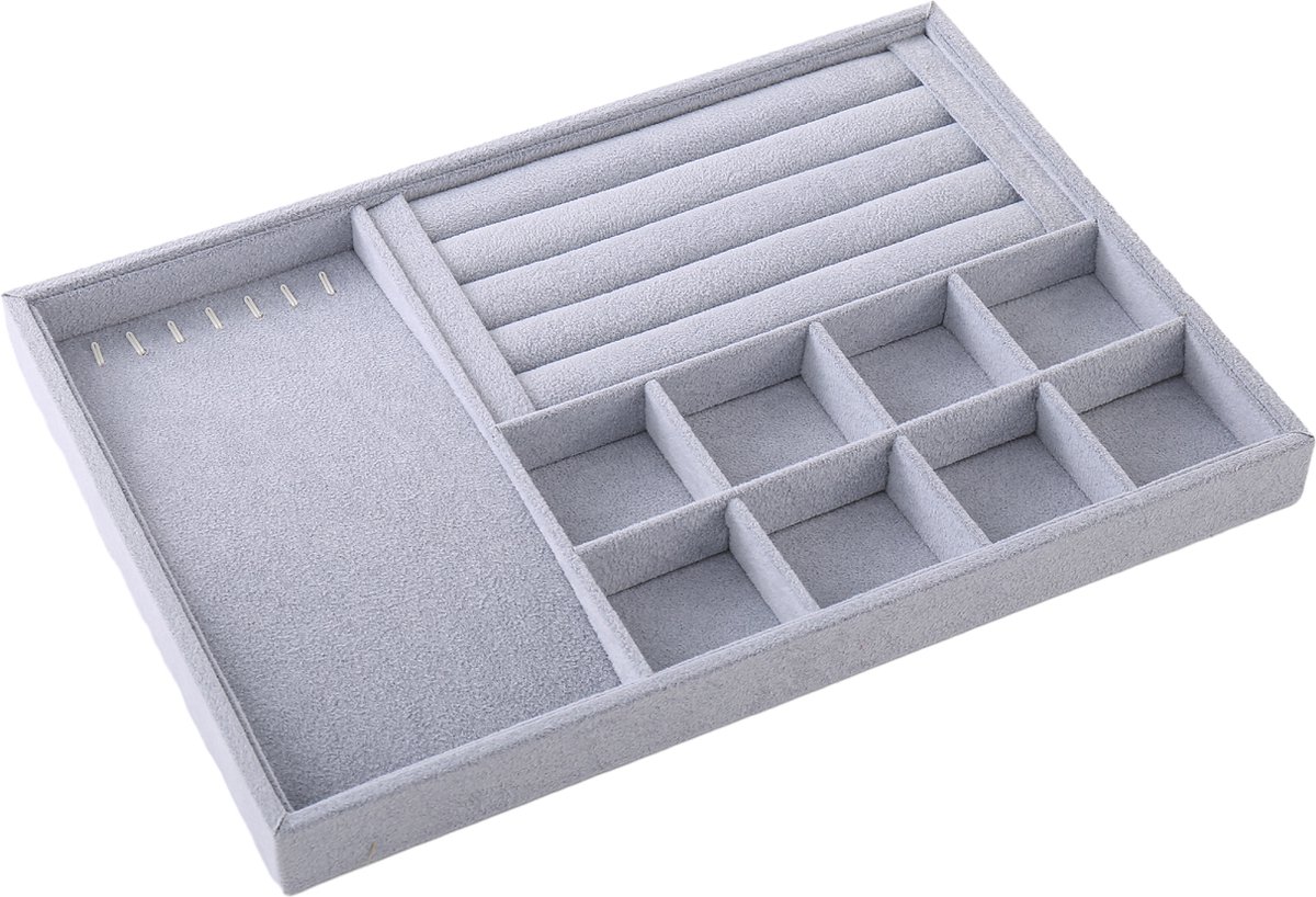 Fliex - sieradenopberger - sieraden organizer - tray voor in lade - grijs - opstapelbaar