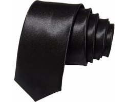 Fako Fashion - Skinny Stropdas - Smal - 5cm - Smalle Das - Effen - 145cm - Zwart