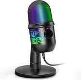 Spirit of Gamer Gaming Microphone - Microphone de jeu - Microphone pour Jeux - RVB - Filtre de réduction de bruit - Zwart