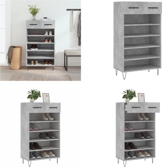 Schoenenkast 60x35x84 cm bewerkt hout bruin eikenkleur kopen Schoenenkast 60x35x84 cm bewerkt hout bruin eikenkleur kopen
