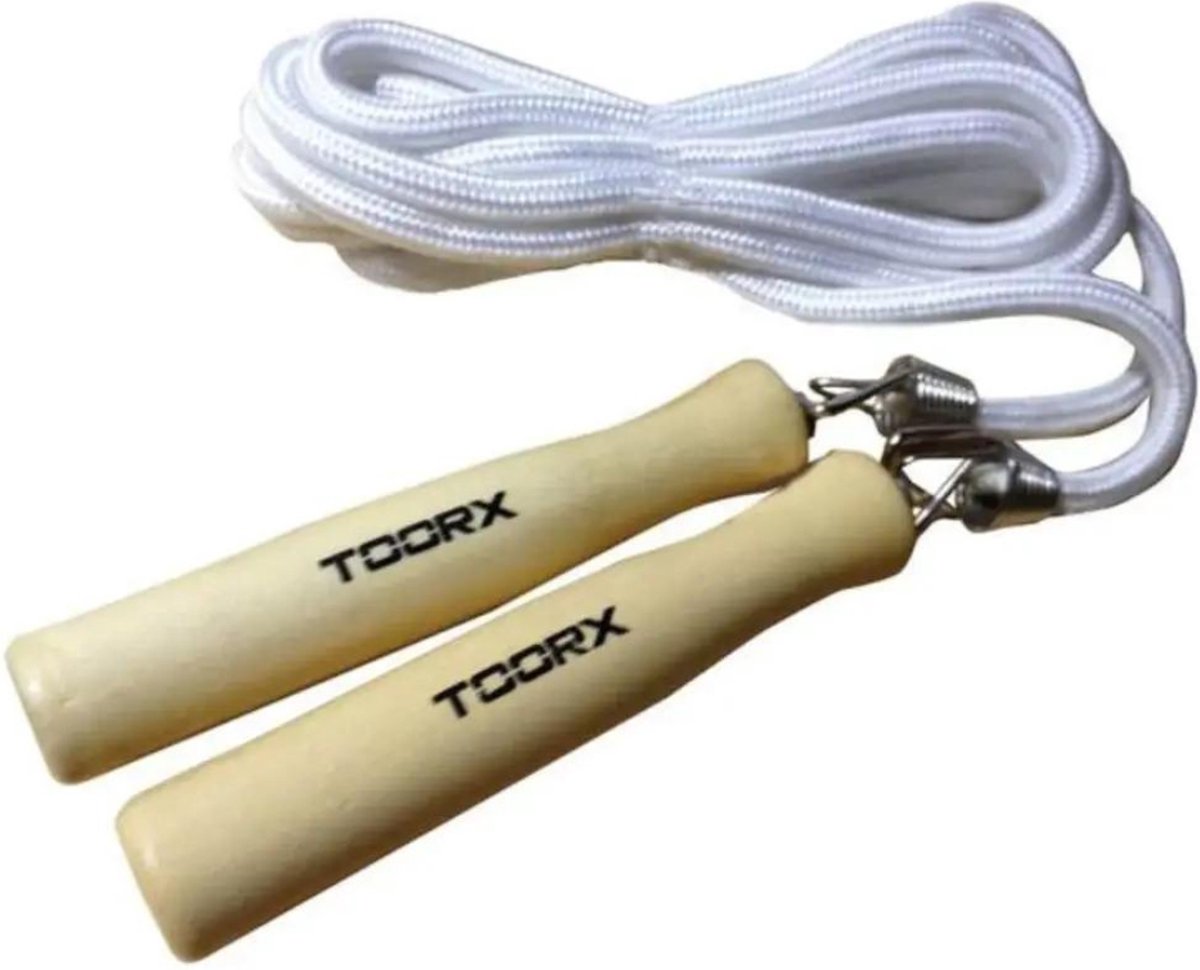 Toorx Fitness - Springtouw Katoen met Houten Handvatten - voor alle Sporten - Jump Rope - voor Volwassenen en Kinderen