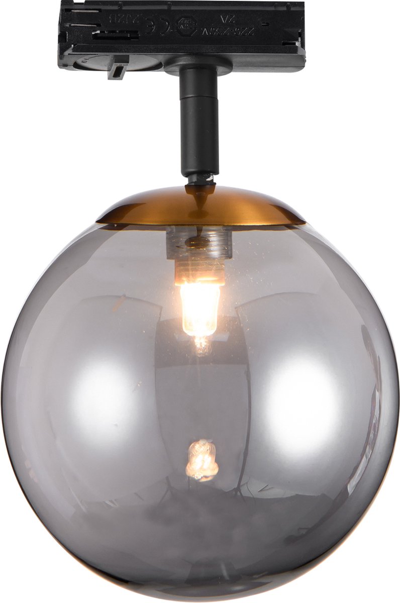 Tsuru railspot voor 1-fase rail, G9-fitting, 2,5W lichtbron inbegrepen, mat zwart met bronzen accent