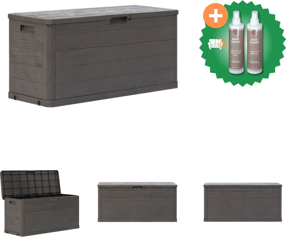 VidaXL Tuinbox 280 L bruin Opberger Inclusief Onderhoudsset
