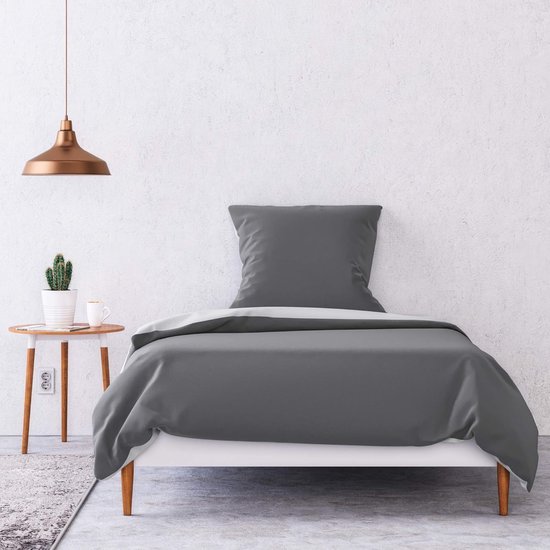 Bedsure Kussensloop 40 x 80 cm, katoen, lichtgrijs, hoofdkussenslopen 40 x 80 cm, set van 2 grijze kussenslopen, zacht, hoofdkussenslopen, 2 stuks met