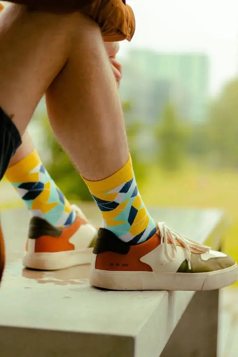 Puzzles Sok | Puzzlesok | Geosok | Geometrie sok | Wiskundesok | Multi-color | Maat 36-40 | Herensokken en damessokken | Leuke, grappig sokken | Funny socks that make you happy | Sock & Sock