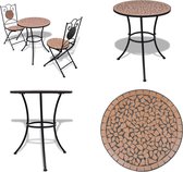 vidaXL-3 pièces- Set de bistro-carrelage-céramique-terre cuite - Chaise - Chaises - Chaise Bistro - Chaises bistrot