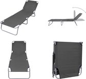 vidaXL Ligbed inklapbaar met verstelbare rugleuning grijs - Ligbed - Ligstoelen - Opklapbaar Ligbed - Opklapbare Ligstoelen