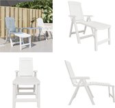 vidaXL Chaise longue en plastique blanc - Chaise longue - Chaises Chaises longues - Chaise de jardin - Mobilier de jardin