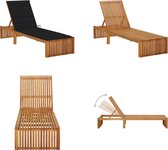 vidaXL Chaise longue avec kussen Bois d'acacia massif - Chaise longue - Chaises Chaises longues - Lit lounge - Lits lounge