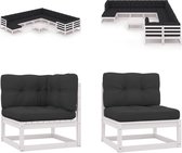 vidaXL 12-delige Loungeset met kussens massief grenenhout wit - Loungeset - Loungesets - Tuinsets - Tuinsets